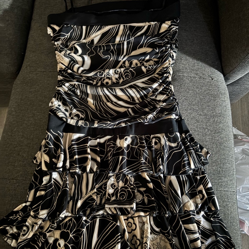 Black & White Floral Tiered Sundress